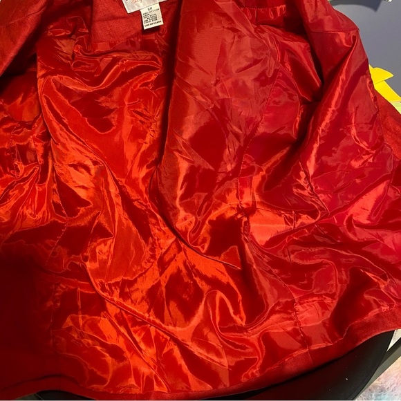 Vintage  Linen Blazer One Button Shoulder Pads Sz 6P - Picture 10 of 10